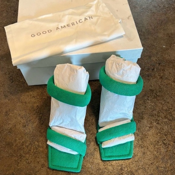 Good American Green Terry Cloth Heels Shoes Size: 7.5 NWT - Picture 11 of 13